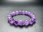 Genuine Lavender Amethyst Crystal Bracelet 12/11/10mm Purple Bead Jewelry