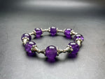 Genuine Amethyst Crystal Bracelet 12mm Purple Bead Jewelry, Healing Natural Stone Gemstone Jewellery