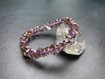 Genuine Amethyst Crystal Bracelet,Sparkling Faceted Bead Jewelry