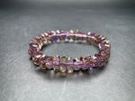Genuine Amethyst Crystal Bracelet,Sparkling Faceted Bead Jewelry