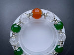 Genuine Green Agate/Clear Quartz Bracelet 12mm, Crystal Bead Jewelry, Natural Healing Stone Gemstone Red Agate