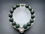 Genuine Green Agate 12mm Bracelet, Healing Cystal Stone Gemstone Jewelry