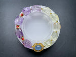 Genuine Amethyst, Citrine Crystal Bracelet 16mm 14mm, Natural Healing Stone Gemstone Bead Jewelry Purple Yellow